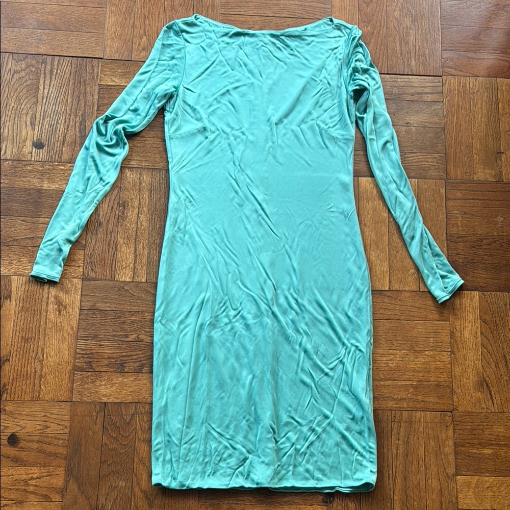 Ralph Lauren Elegant Teal Long Sleeve Dress